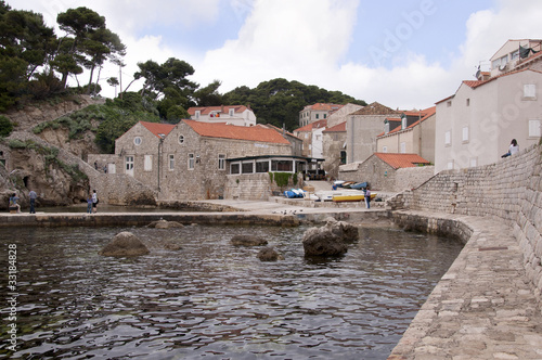 Old Port in the Walled City of Dubrovnic in Croatia Europe photo