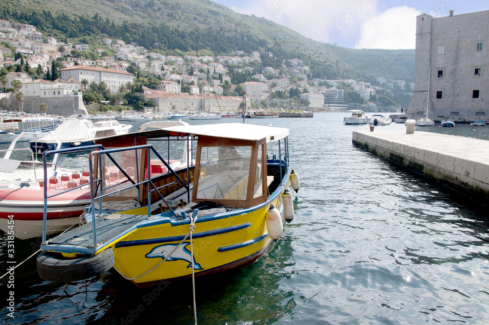 Naklejka premium Port in the Walled City of Dubrovnic in Croatia Europe