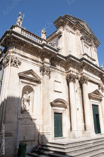 Cathedral in Walled city of Dubrovnic in Croatia