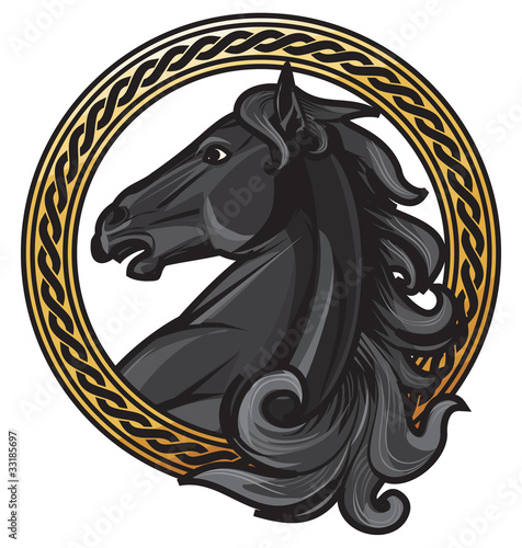 black horse head