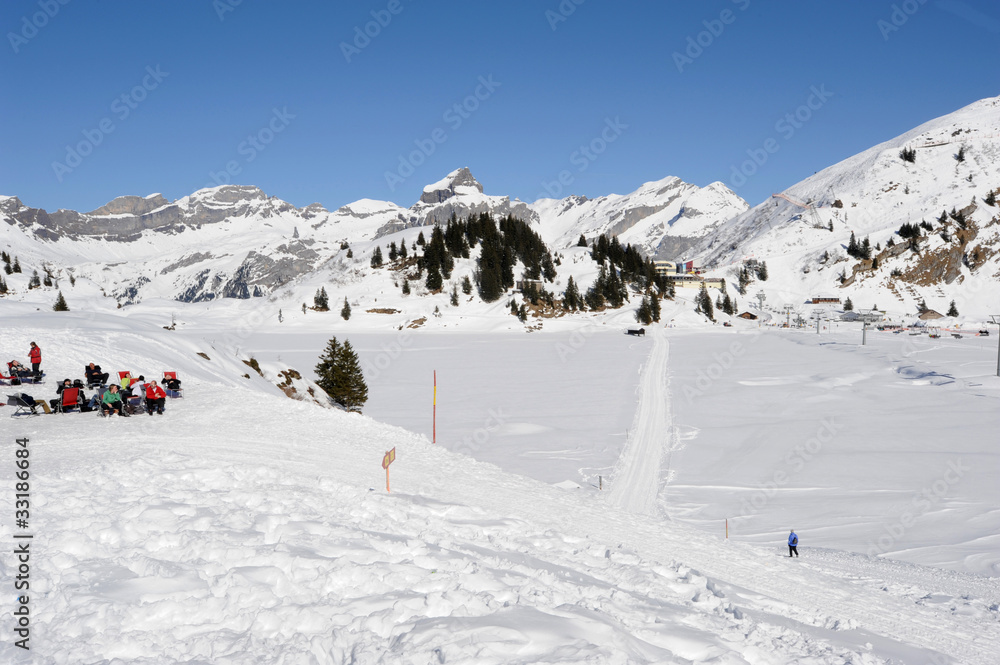 Piste di sci ad Engelberg nelle alpi svizzere