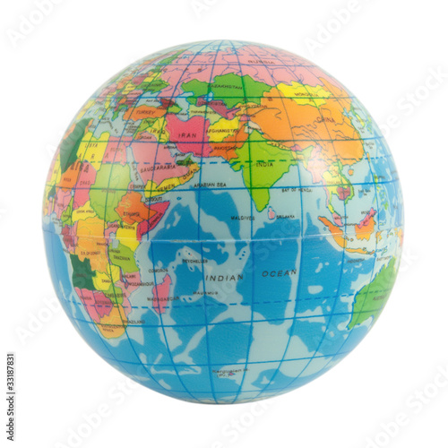 Globe of the World Europe, Africa and Asia on white
