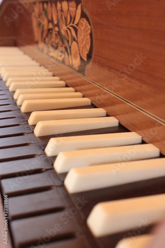 Harpsichord keys with inlay