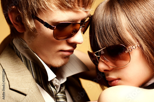 Portrait of pretty young woman with curly hair
