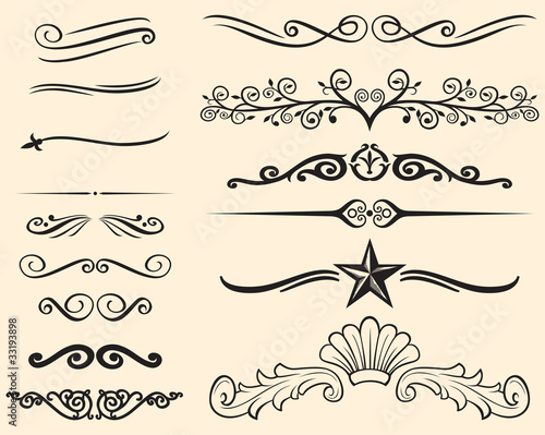 Vector set of decorative elements (decorative lines)