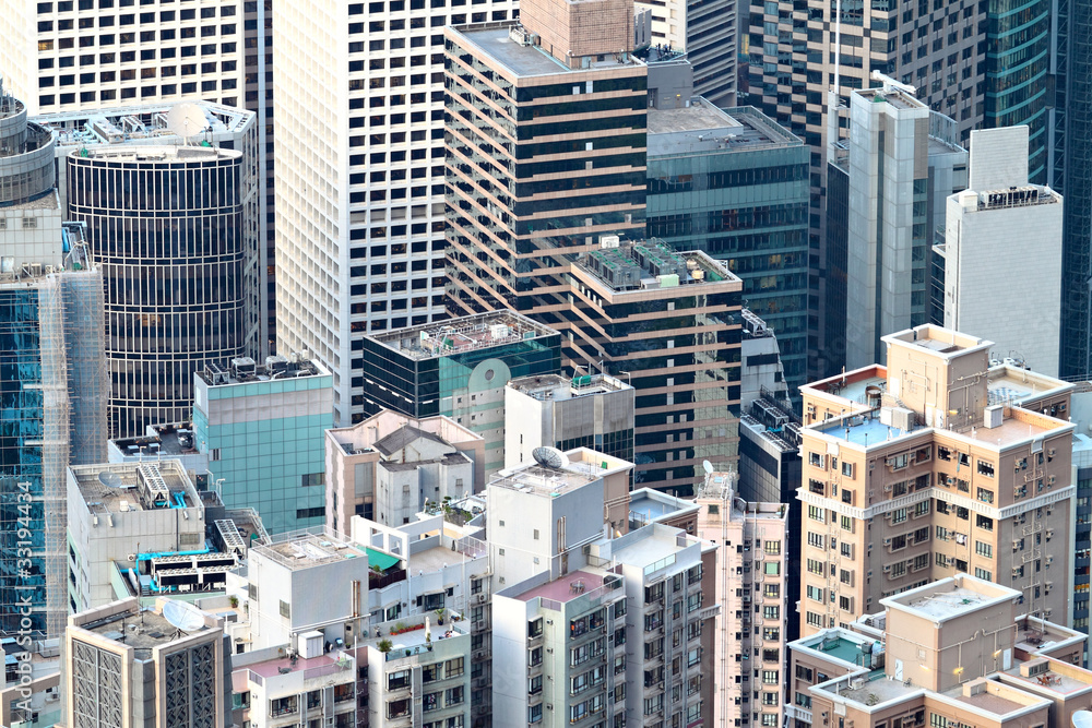 Naklejka premium crowded apartment building