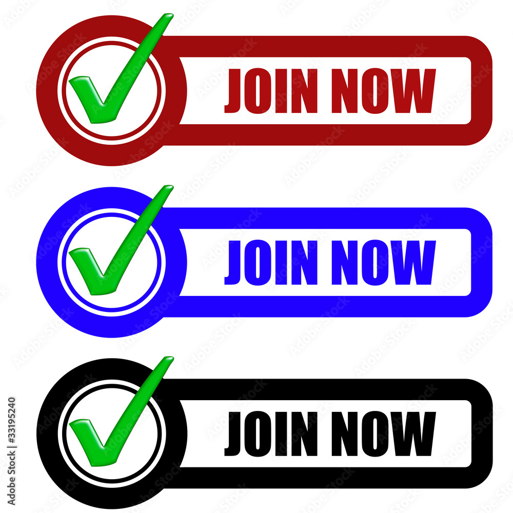 Checkbox Schild 3er JOIN NOW Checkbox Schild 3er JOIN NOW