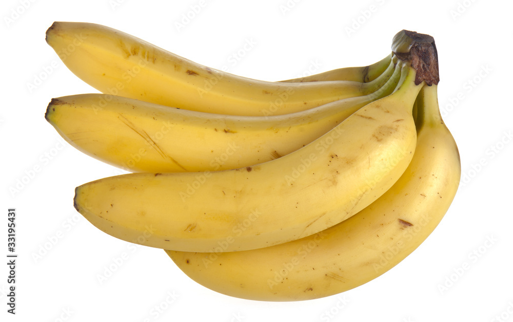 Cluster of bananas, isolated on white Cluster of bananas, isolated on white