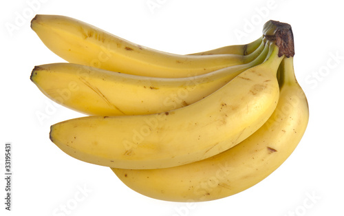 Cluster of bananas, isolated on white