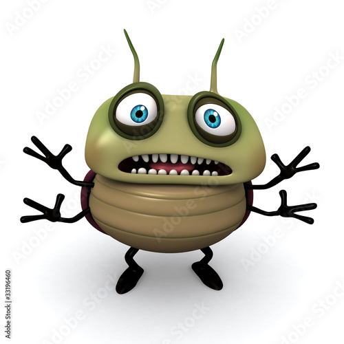 Fotografie, Tablou afraid green bug