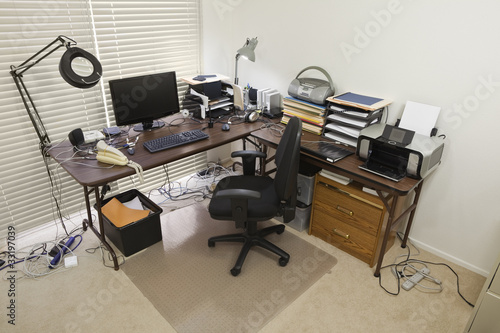 Home Office with Chaotic Cords