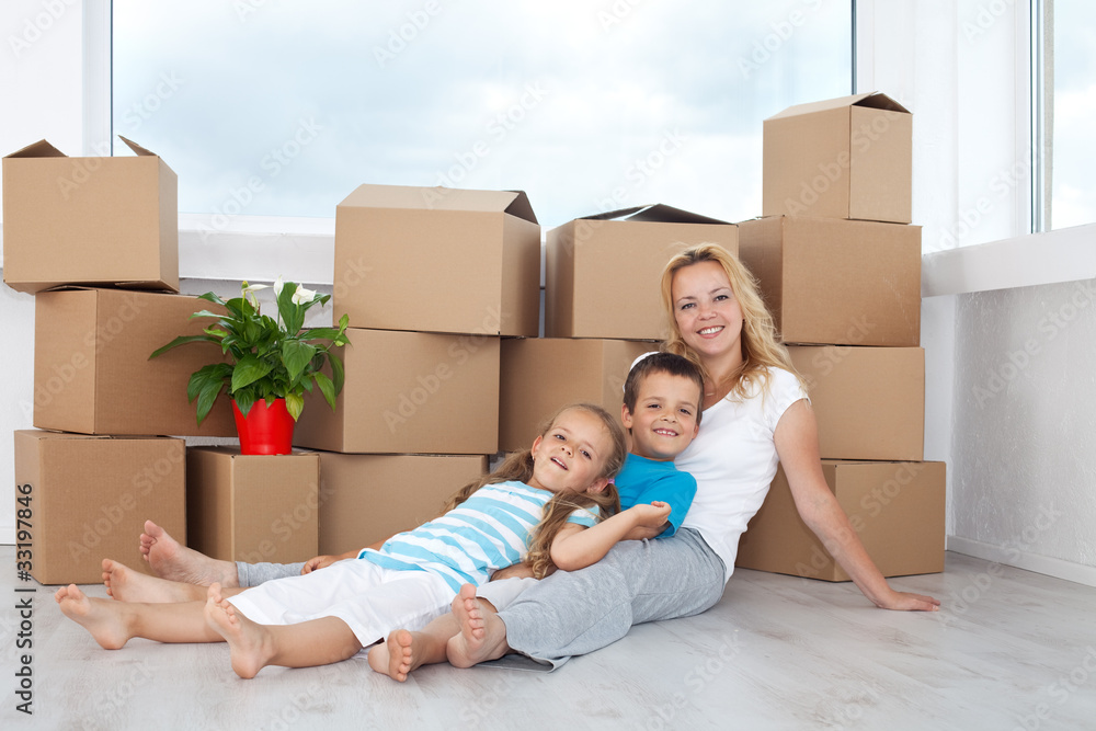 People relaxing in a new home People relaxing in a new home