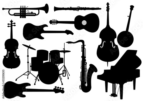 Vector Musical Instruments Silhouettes