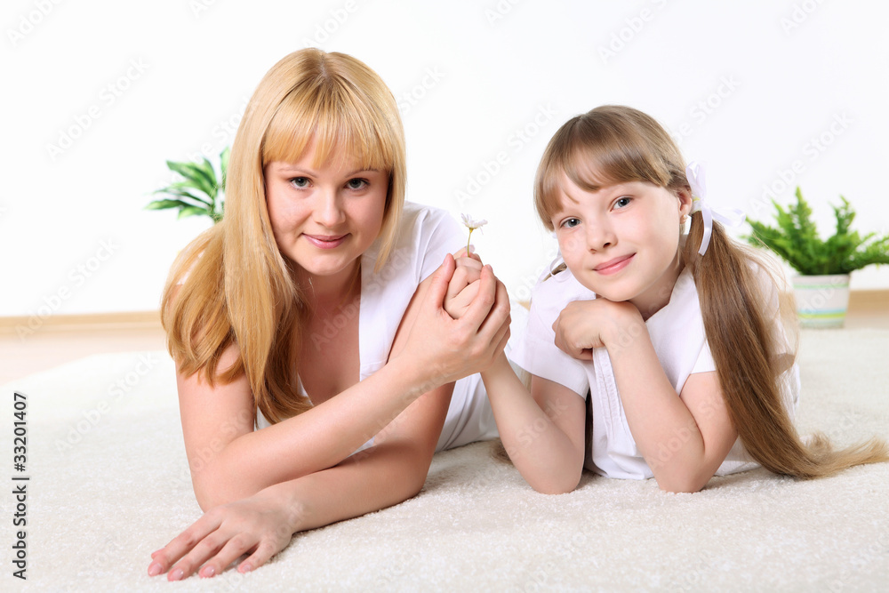 mother with daughter in studio mother with daughter in studio