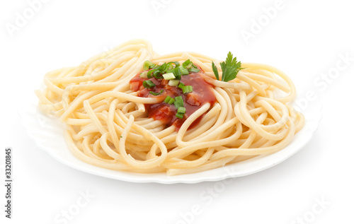 close up of Italian pasta and sauce