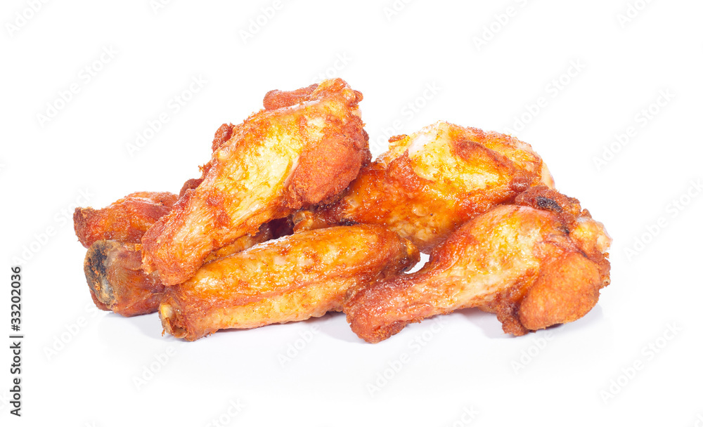 fried chicken wings isolated on white fried chicken wings isolated on white