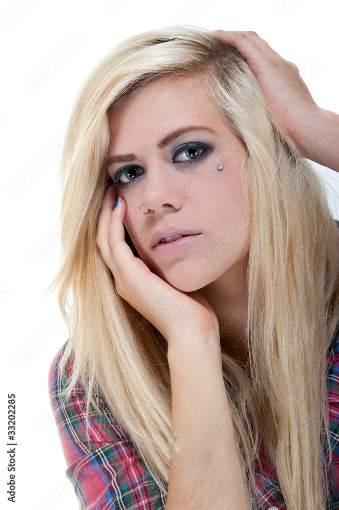 Pretty young blonde female isolated Pretty young blonde female isolated