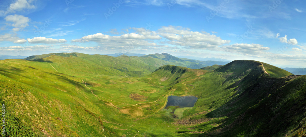 Moutainous lake in Carpathians