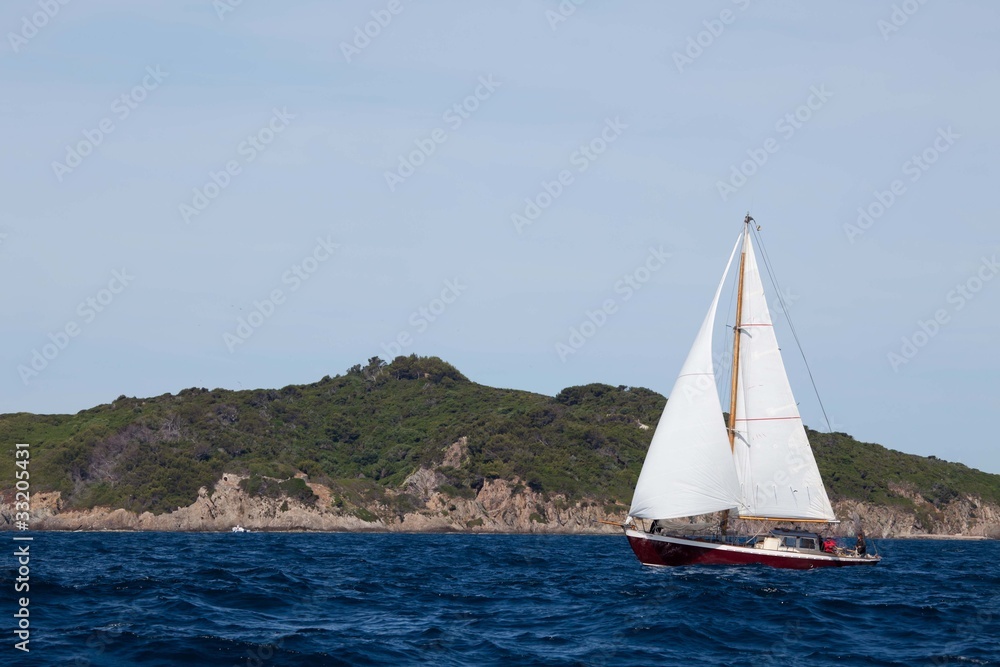 Obraz premium Segelboot in voller Fahrt
