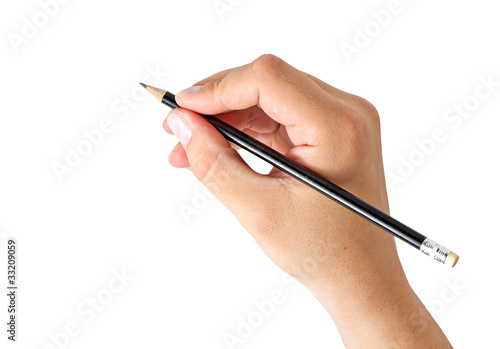 hand holding a pencil photo