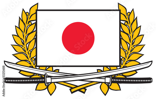 japan flag emblem (heraldic composition)