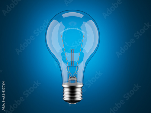 Light bulb 3d on blue backg...