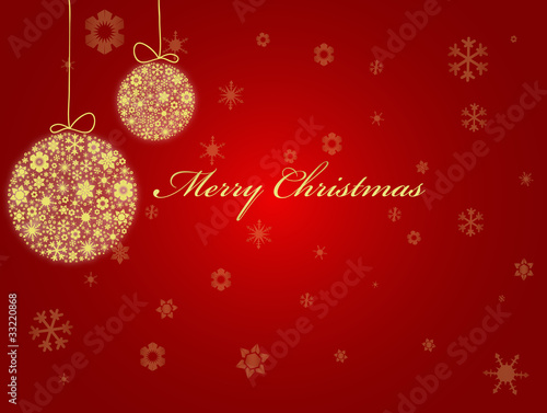 Christmas Card - Weihnachtskarte mit Christkugeln