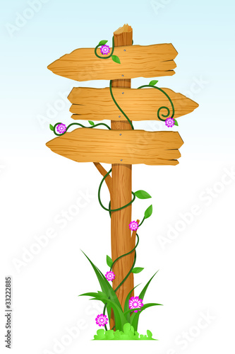 Wooden direction sign