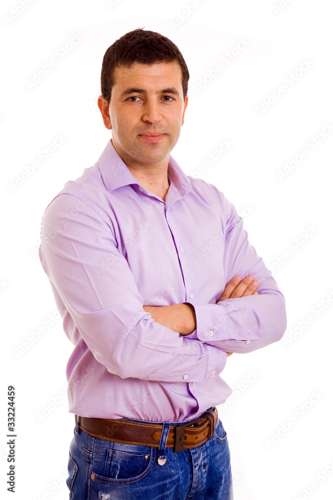 Smiling casual man portrait, isolated on white Smiling casual man portrait, isolated on white