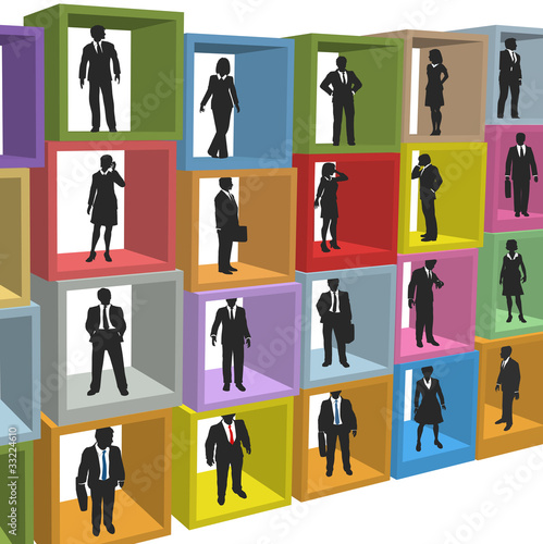 Business people resources office cubicle boxes
