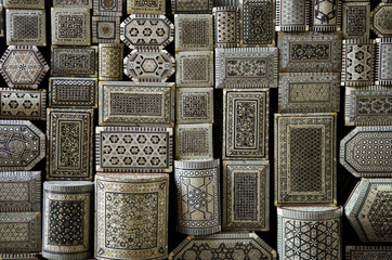 Deken met foto Egypte Kleurrijke souvenirdozen op Caïro soukmarkt  © TravelPhotography