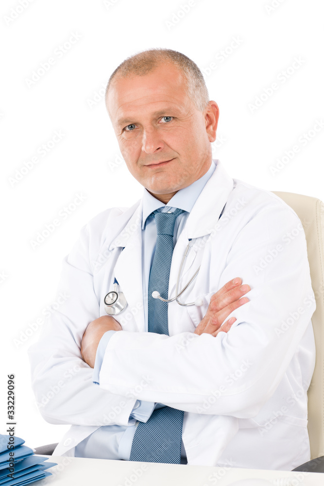 Mature doctor male with stethoscope professional Mature doctor male with stethoscope professional