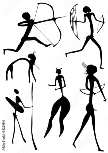 archer and other figures - vector