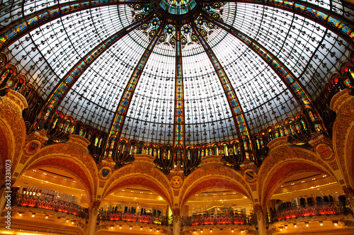Inside the Lafayette luxury shopping mall in Paris