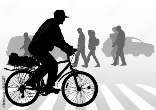 Cyclist on crosswalk