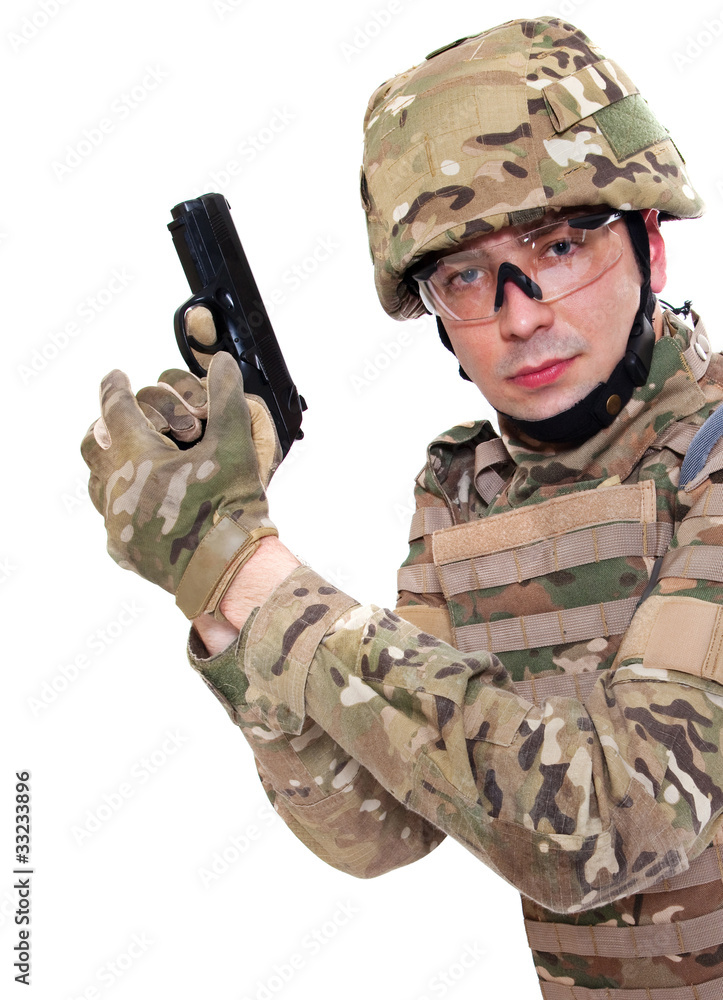 Modern soldier with rifle Modern soldier with rifle