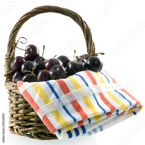 Foto a basket with cherries