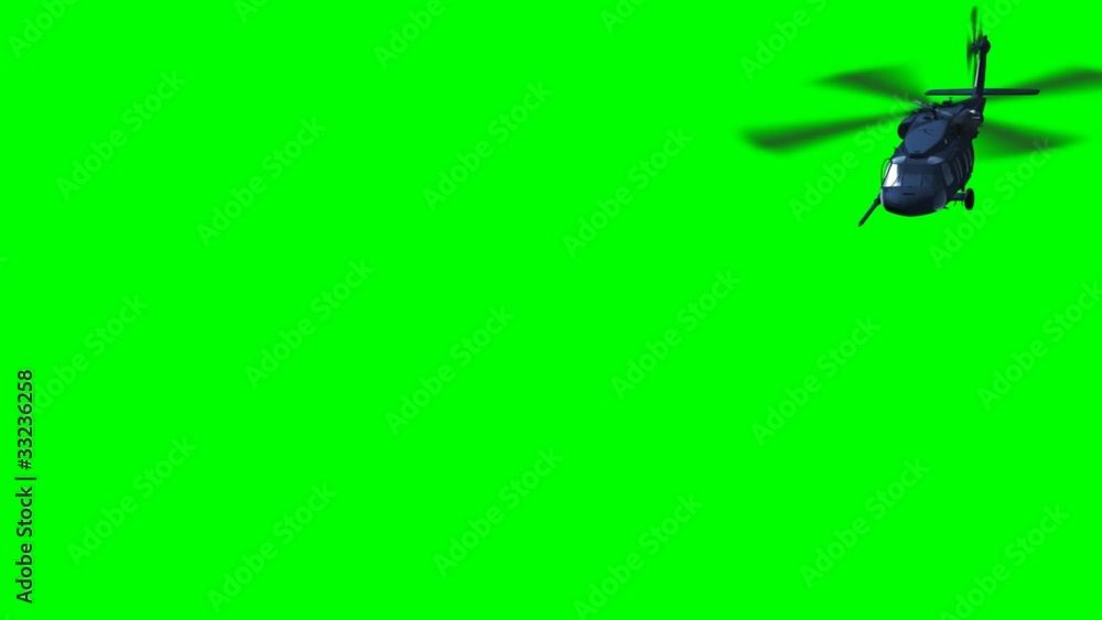 Render of helicopter fly on green screen Render of helicopter fly on green screen