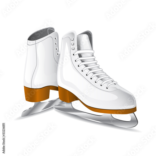 Vector white figure skates