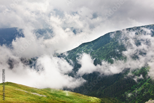 Landscape with Parang mountains in Romania