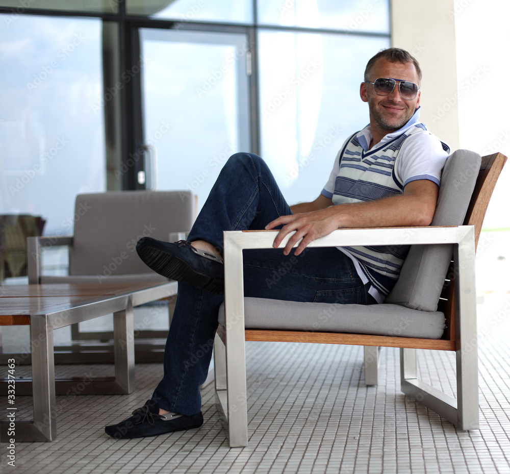 Handsome man on holiday Handsome man on holiday