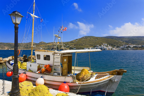 grèce; cyclades; amorgos : port de katapola photo