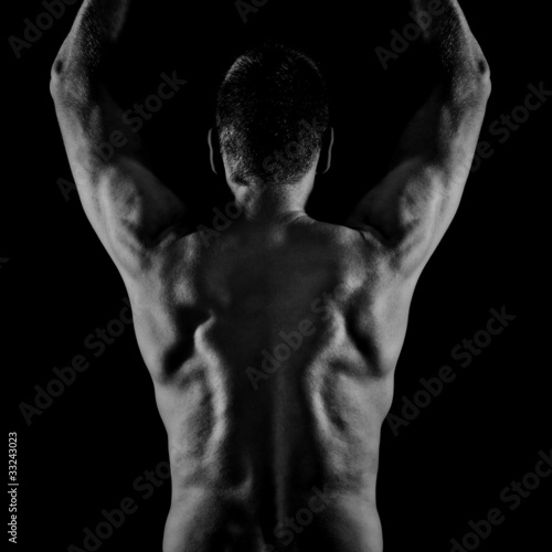 Foto middle age man back side