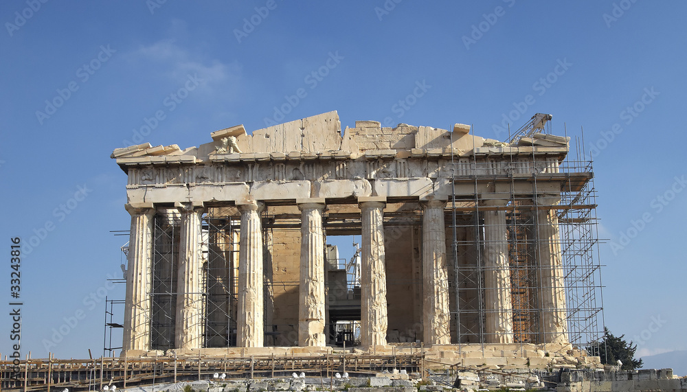 Fototapeta premium Parthenon temple Acropolis, Athens Greece, room for type