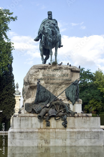 Statue of Gen Martinez Campos. El Retiro. Madrid. Spain