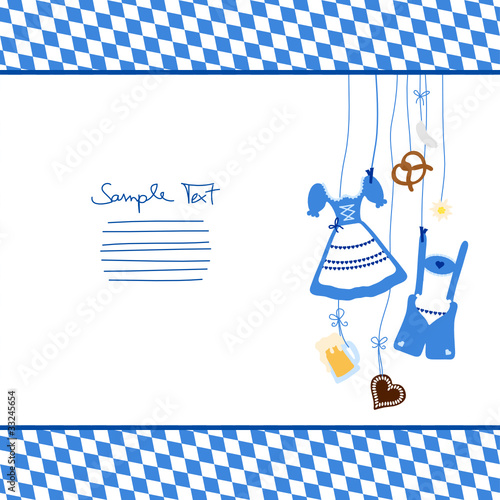 Hanging Octoberfest Symbols & Pattern Blue
