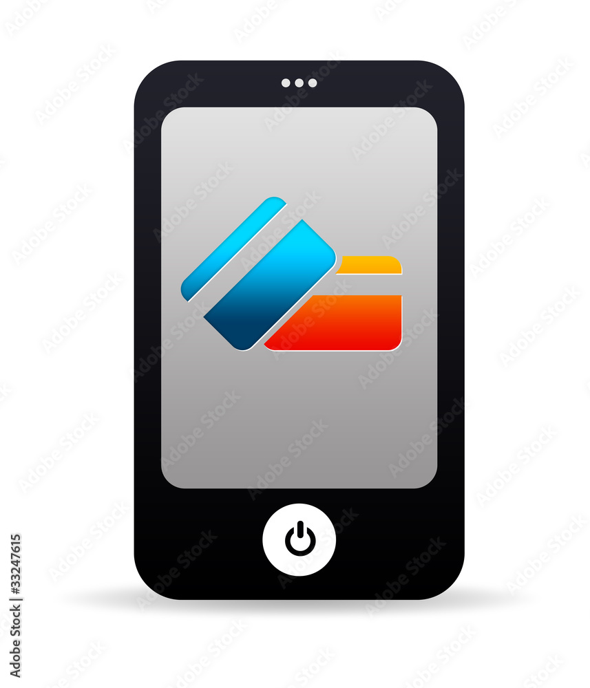 Mobile Phone with Credit Card Icons Mobile Phone with Credit Card Icons