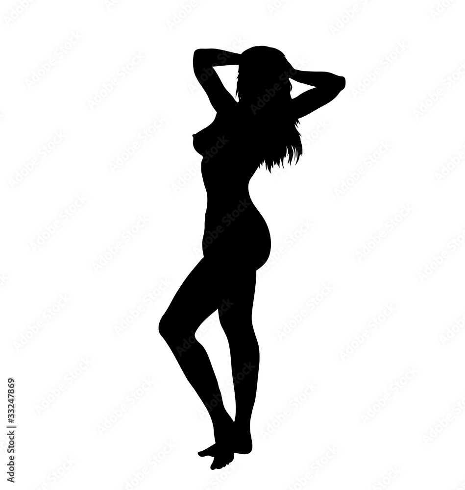 Silhouette Of A Naked Woman Stock Vector Adobe Stock