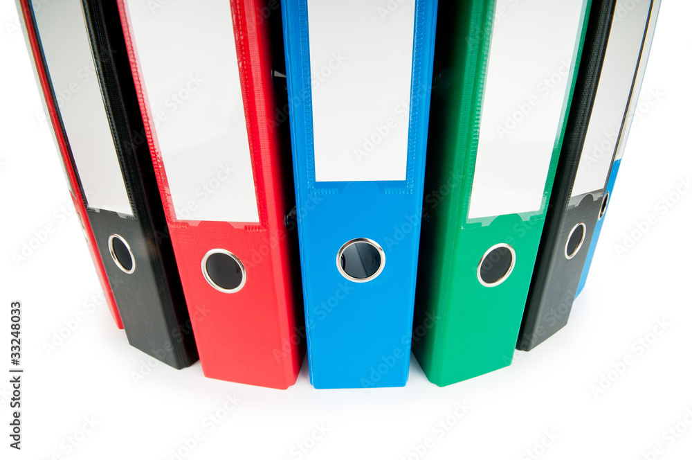 Office folders isolated on the white background Office folders isolated on the white background