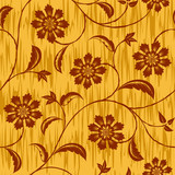 Vector abstract flowers seamless repeat pattern background